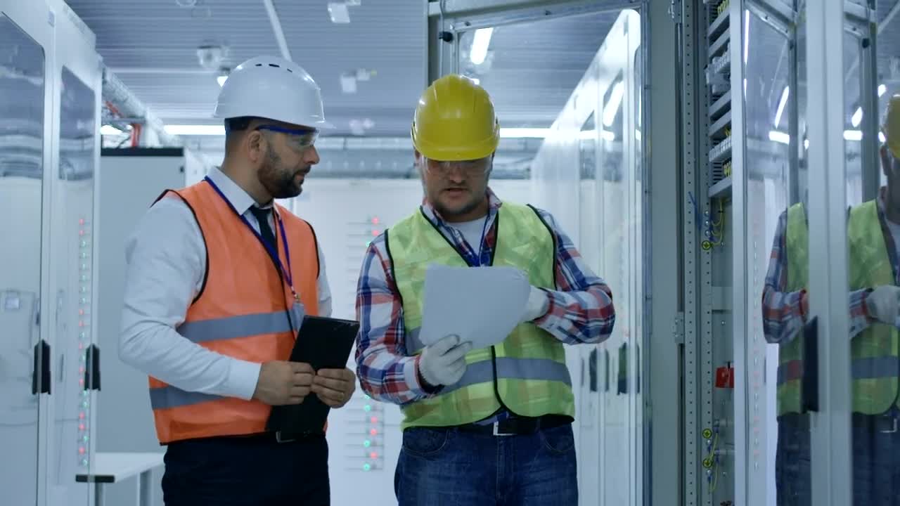 Stock Video Engineers Working With Electrical Equipment Live Wallpaper For PC