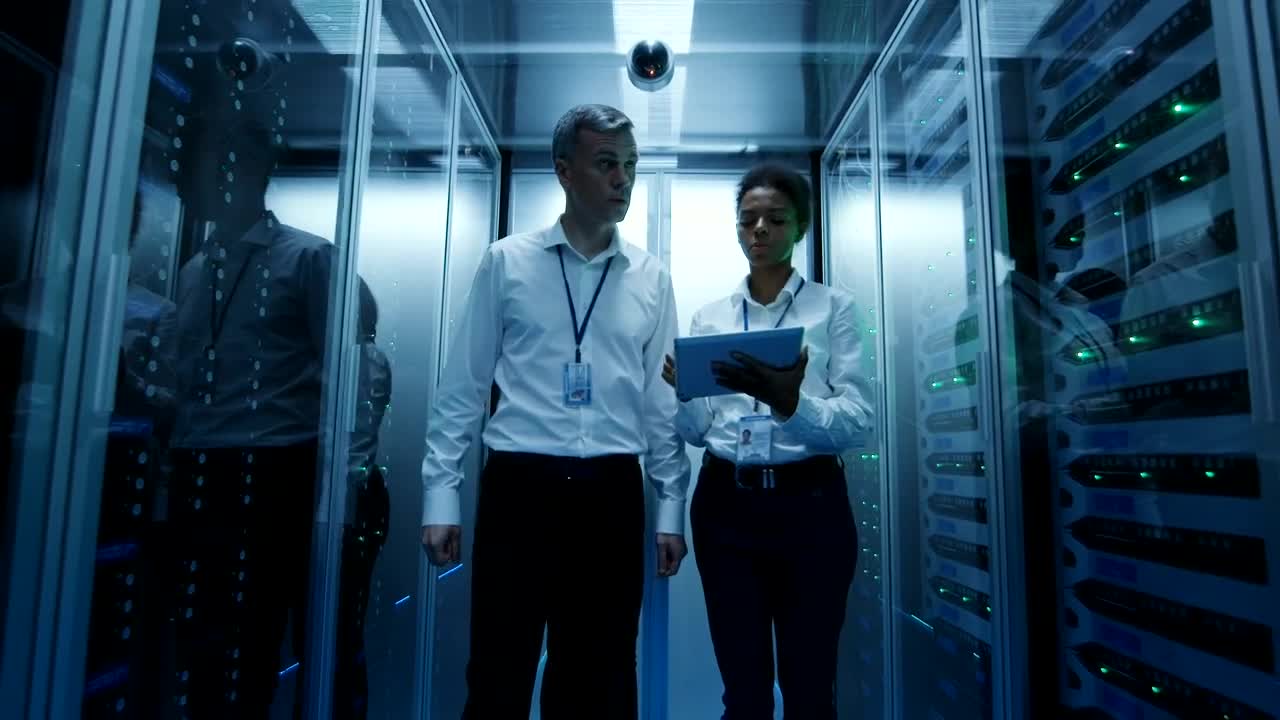 Stock Video Engineers Working In The Data Center Live Wallpaper For PC