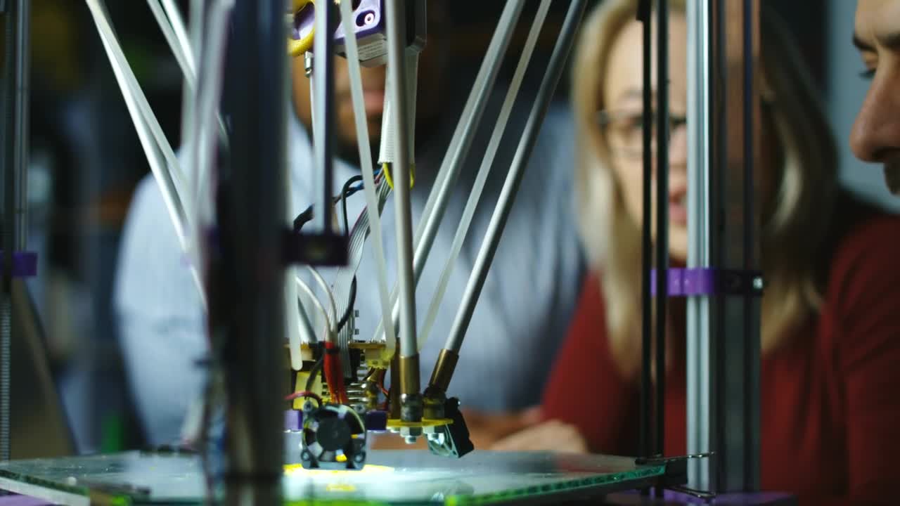 Stock Video Engineers Watching D Printer Working Live Wallpaper For PC