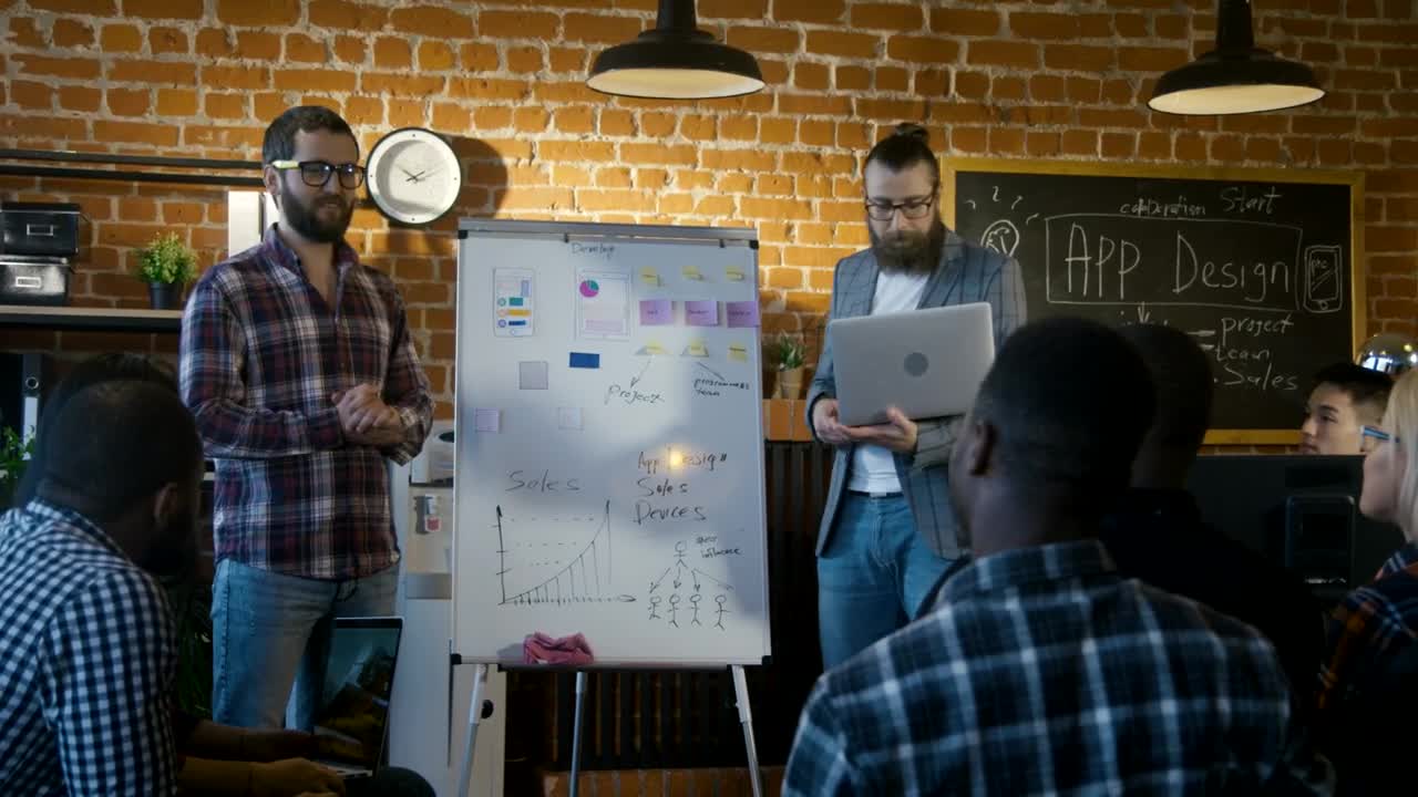 Stock Video Engineers Explaining Their Project To Investors Live Wallpaper For PC