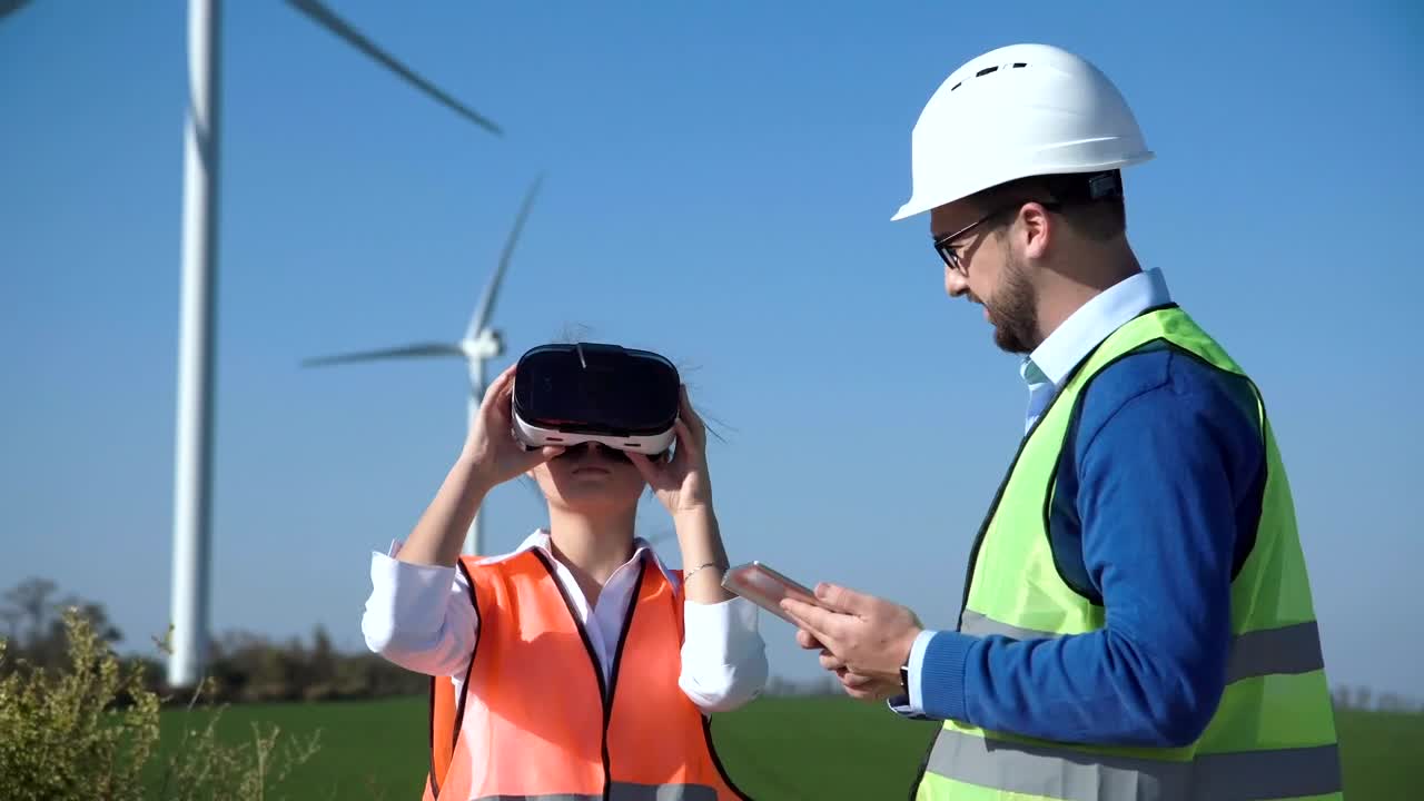 Stock Video Engineer Using Virtual Reality Headset Outdoors Live Wallpaper For PC