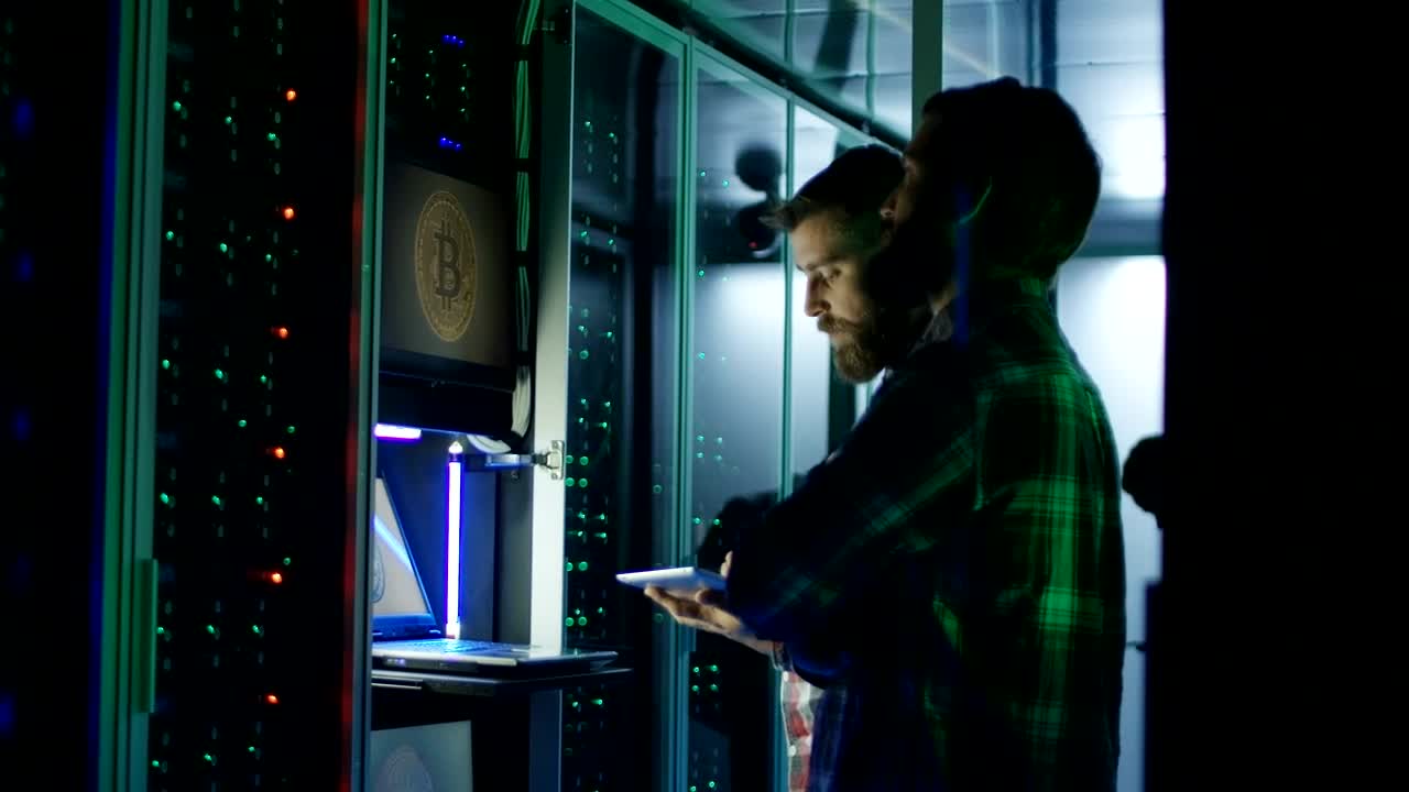 Stock Video Engineer Setting Bitcoin Mining Farm Live Wallpaper For PC