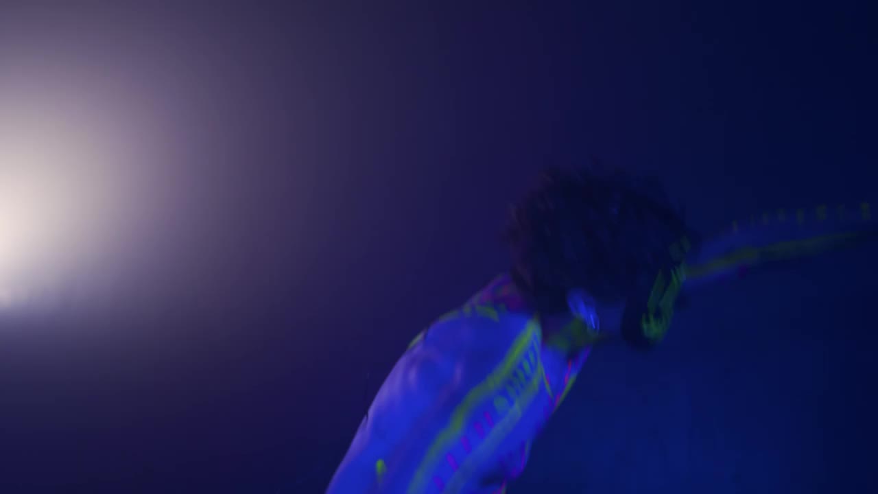 Stock Video Energetic Dance Of A Boy With A Neon Mask Live Wallpaper For PC