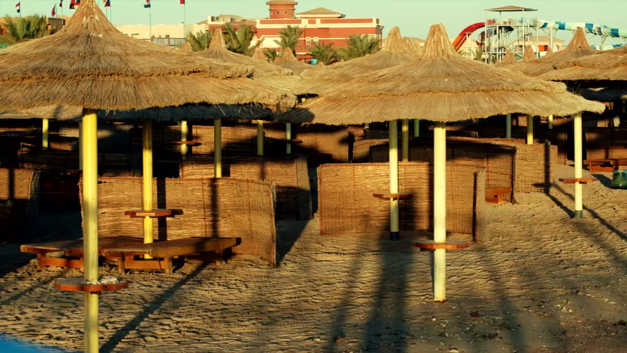 Stock Video Empty Tourist Beach In The Evening Live Wallpaper For PC