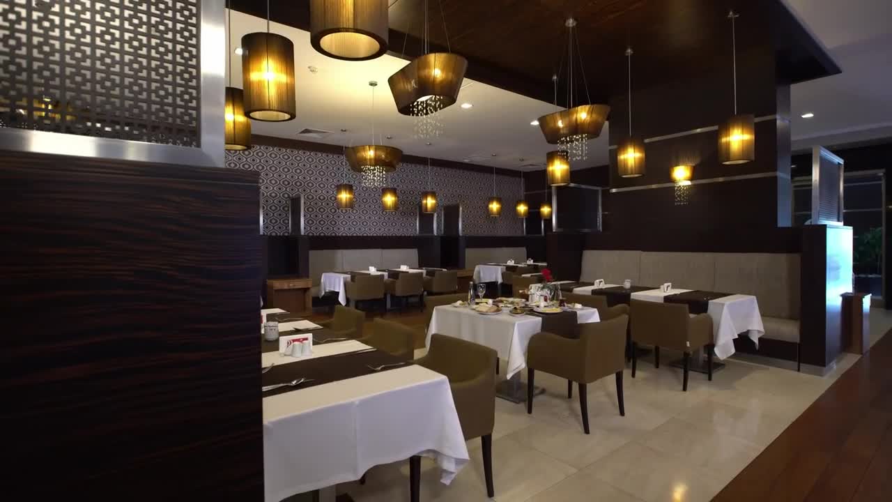 Stock Video Empty Restaurant With Nice Lighting Live Wallpaper For PC