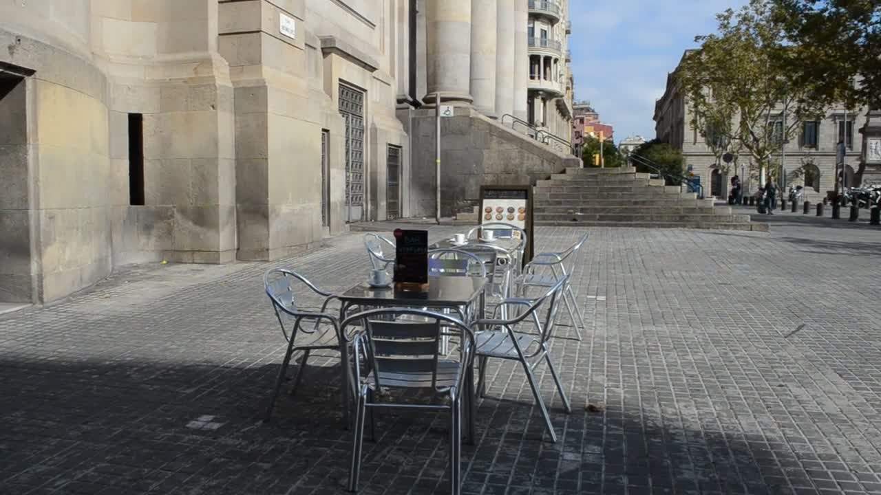 Stock Video Empty Glass Tables In Barcelona Live Wallpaper For PC