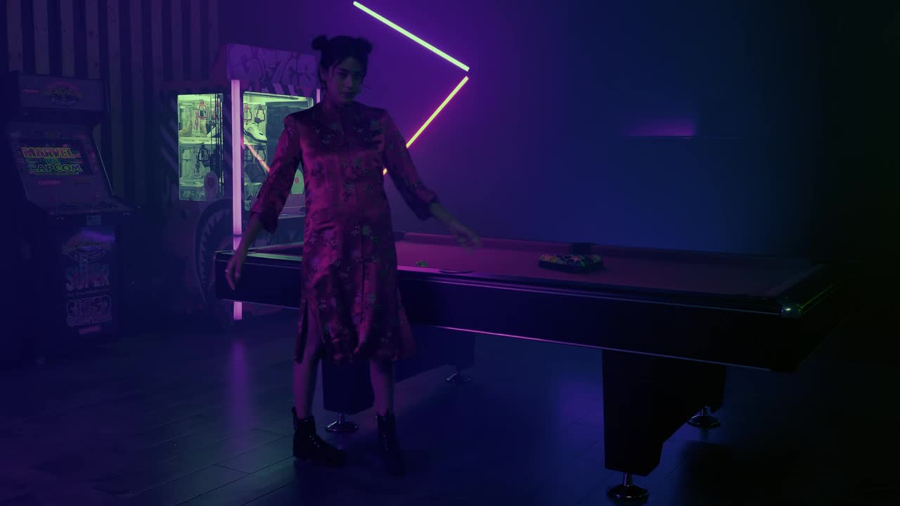 Stock Video Elegant Girl In A Dark Playroom Live Wallpaper For PC