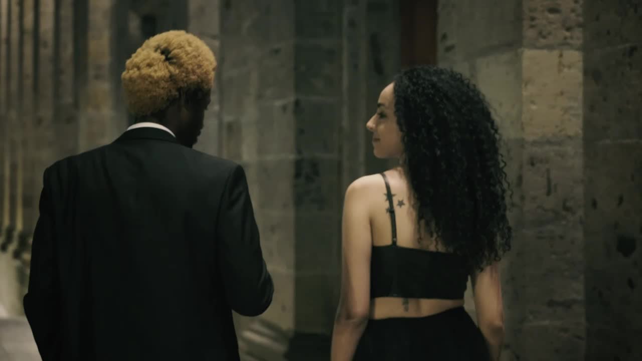 Stock Video Elegant Couple Walk While Talking Live Wallpaper For PC