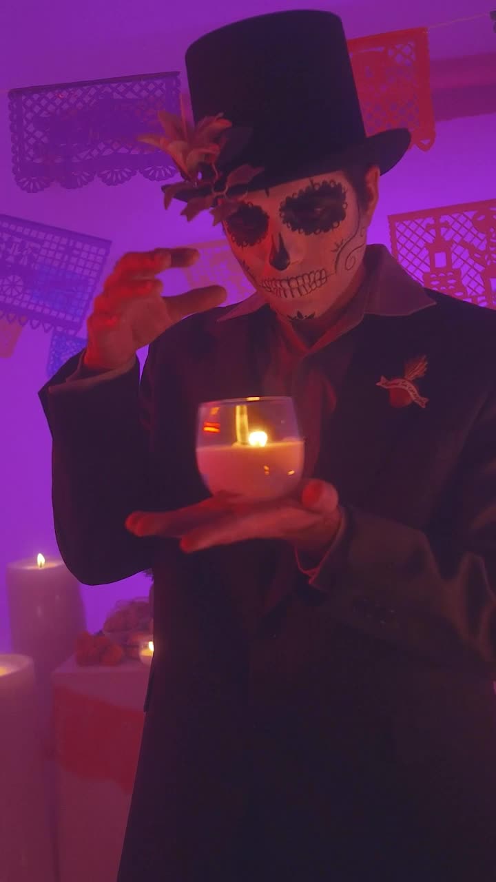 Stock Video Elegant Catrin With A Candle On The Day Of The Live Wallpaper For PC