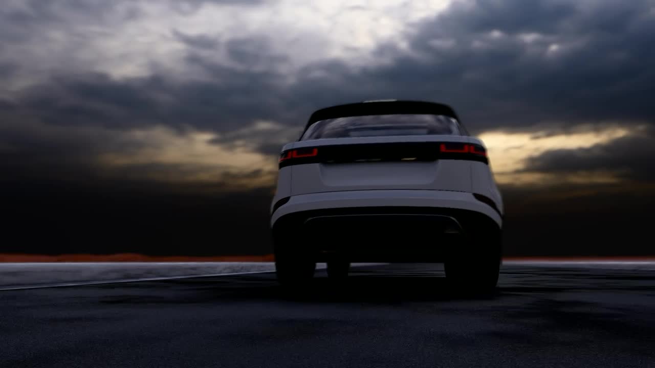 Stock Video Electric Suv In The Road Clean Energy Concept Live Wallpaper For PC