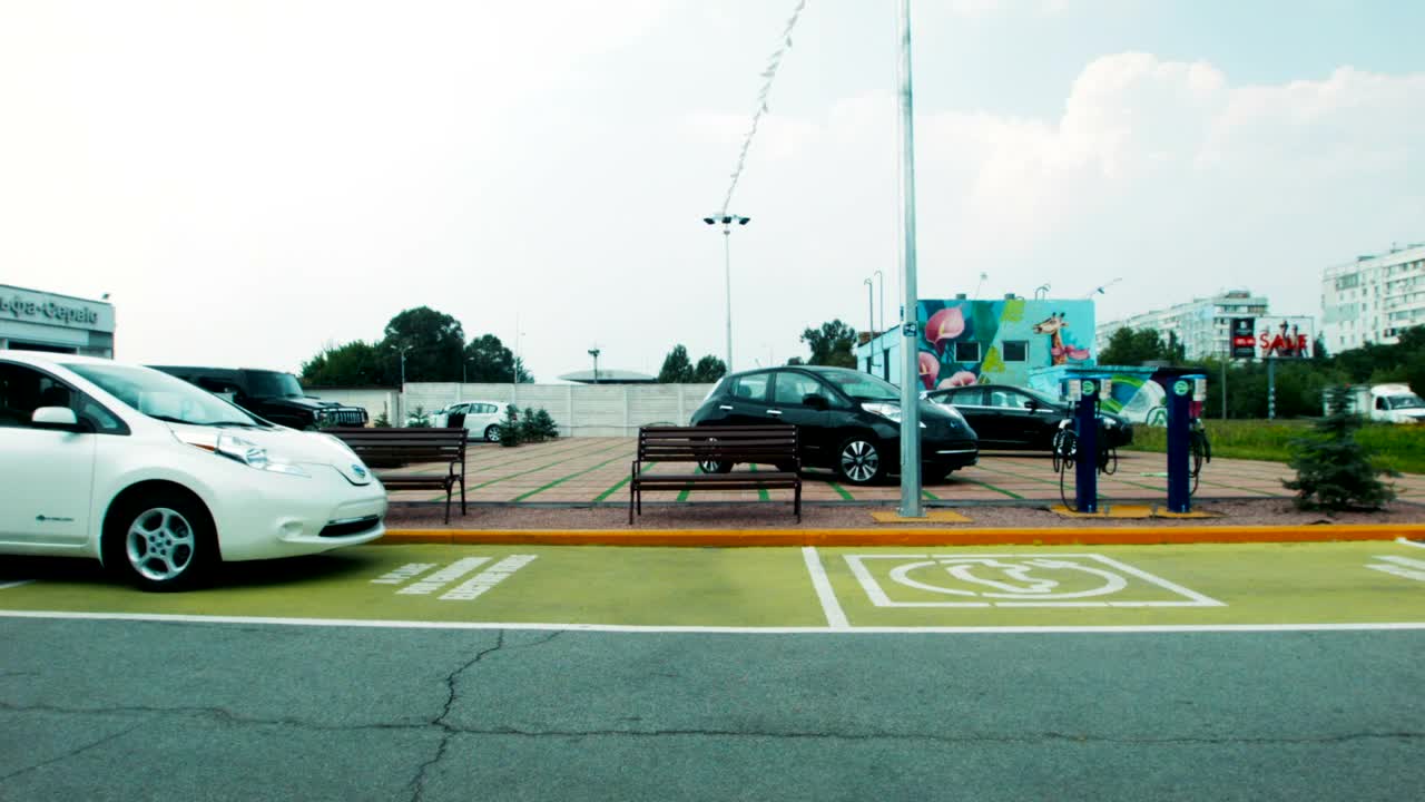 Stock Video Electric Car At Charging Station Live Wallpaper For PC