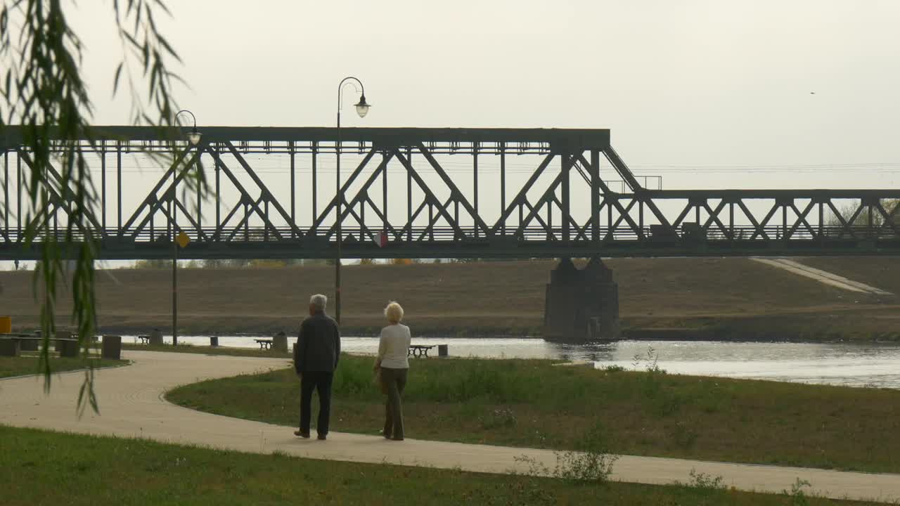 Stock Video Elderly Couple Walking In The Park Live Wallpaper For PC