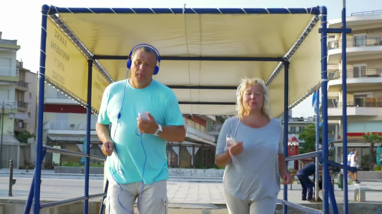 Stock Video Elderly Couple Running Towards The Beach Live Wallpaper For PC