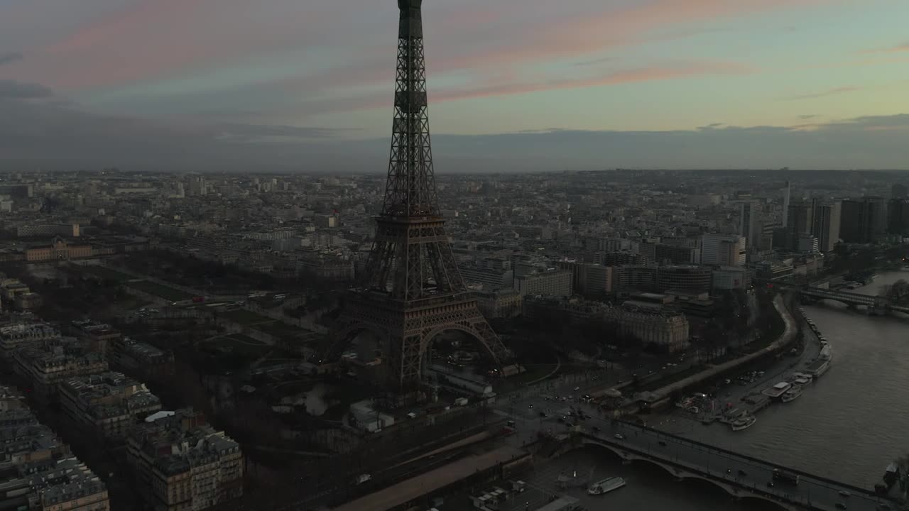 Stock Video Eiffel Tower Panorama Viewed From The Air Live Wallpaper For PC