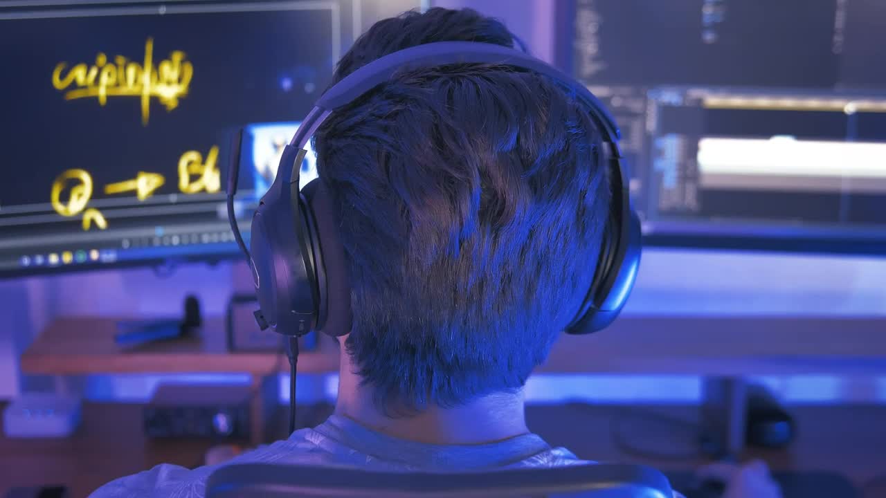 Stock Video Editing A Video On An Audiovisual Workstation Live Wallpaper For PC