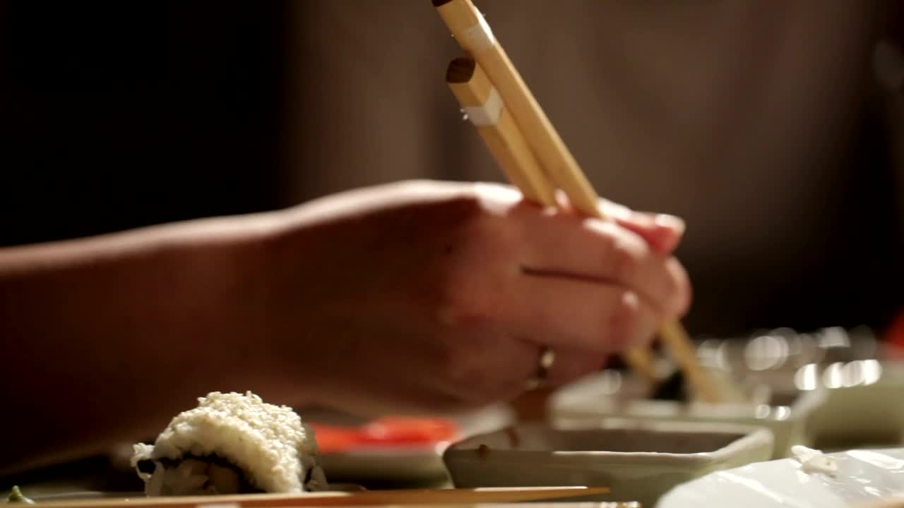 Stock Video Eating Sushi In A Restaurant Live Wallpaper For PC