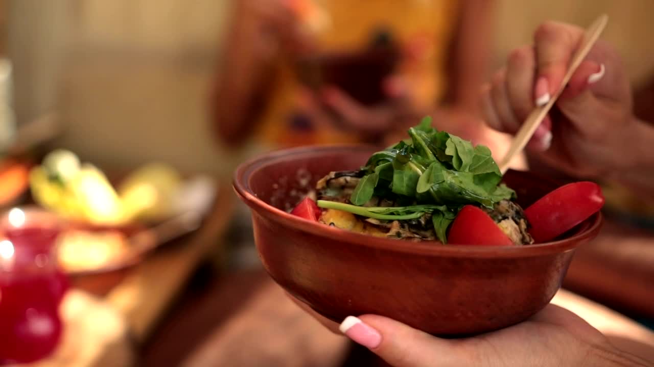 Stock Video Eating A Healthy Meal Outside Live Wallpaper For PC