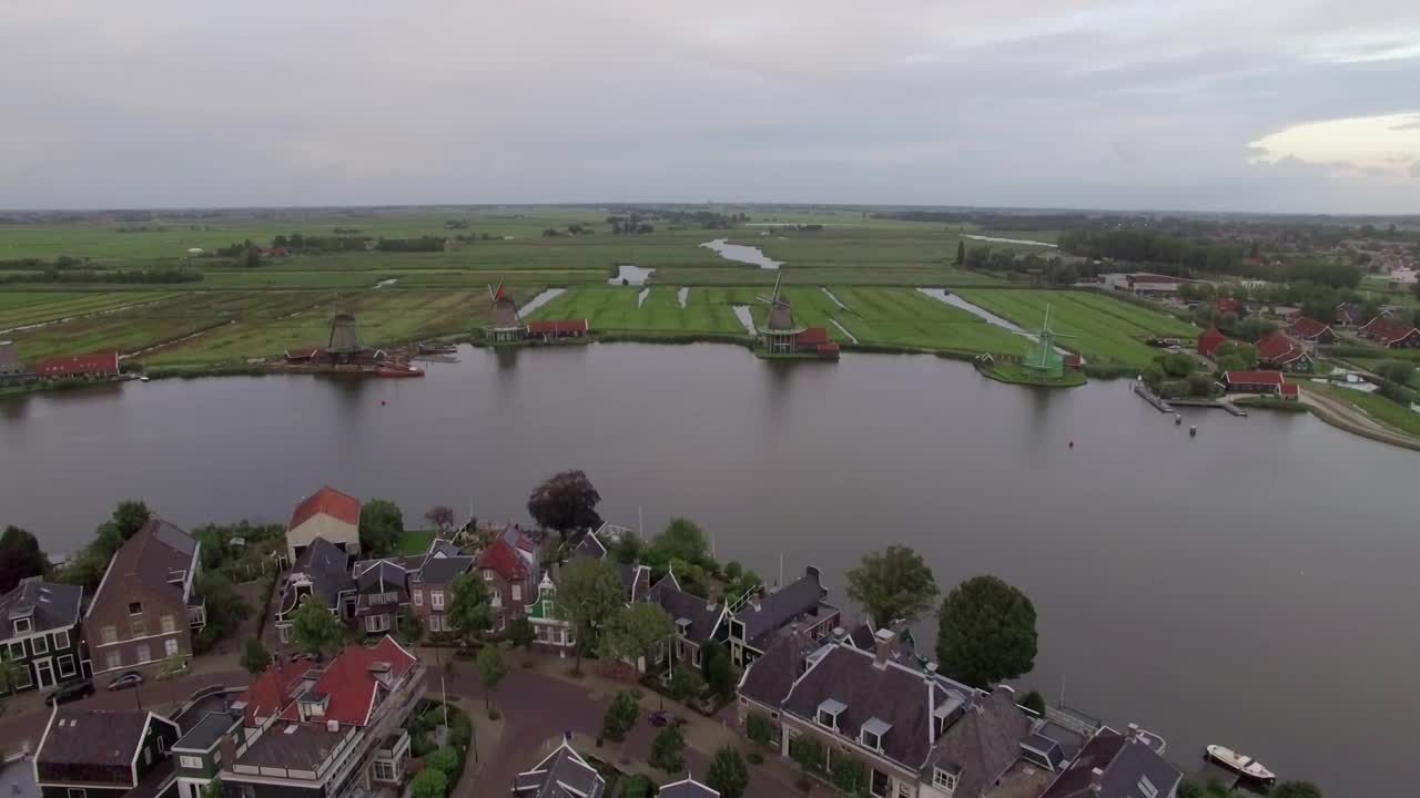 Stock Video Dutch Village With Windmills Live Wallpaper For PC