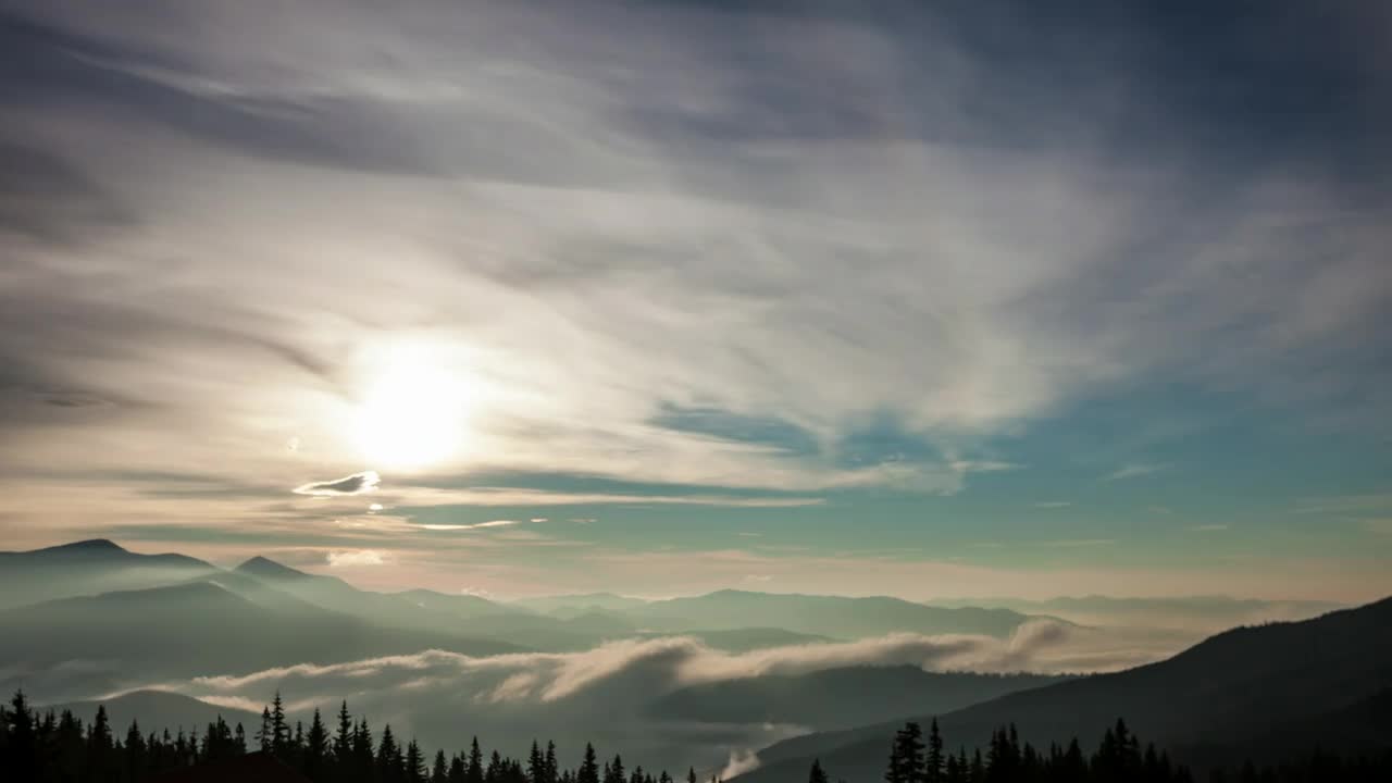 Stock Video Dusk In The Sky Over The Mountains Live Wallpaper For PC