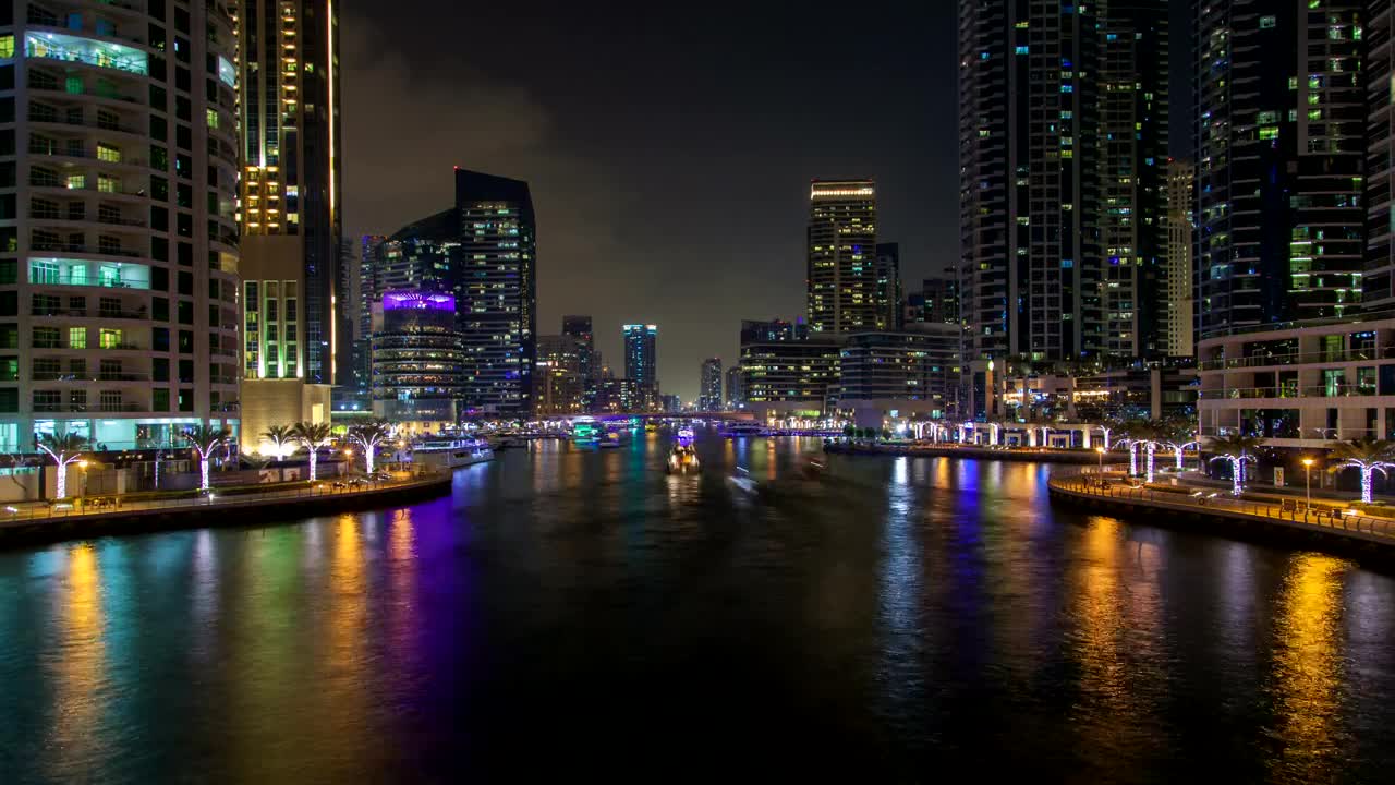 Stock Video Dubai Marina Traffic At Night Live Wallpaper For PC