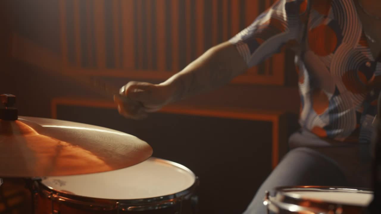 Stock Video Drummer Playing Drums On A Recording Live Wallpaper For PC