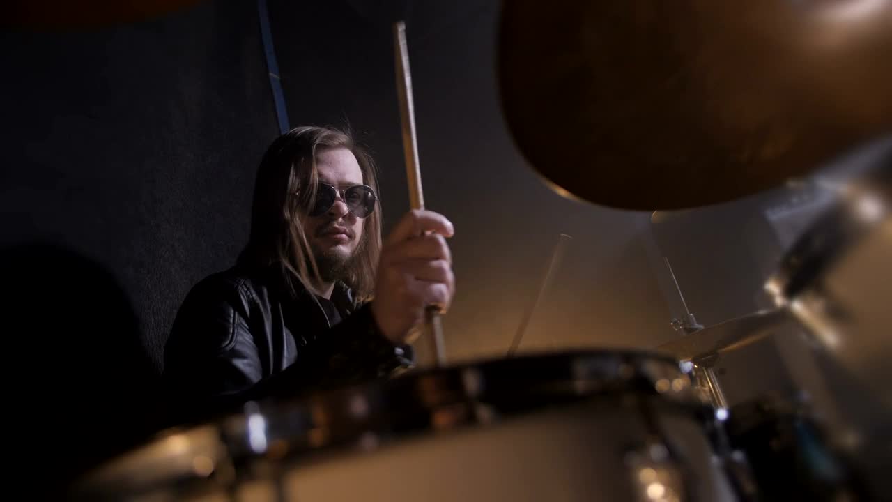 Stock Video Drummer Playing During A Recording Session Live Wallpaper For PC