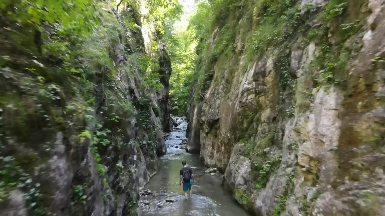 Stock Video Drone Tour Above A River Between Two Mountains Live Wallpaper For PC