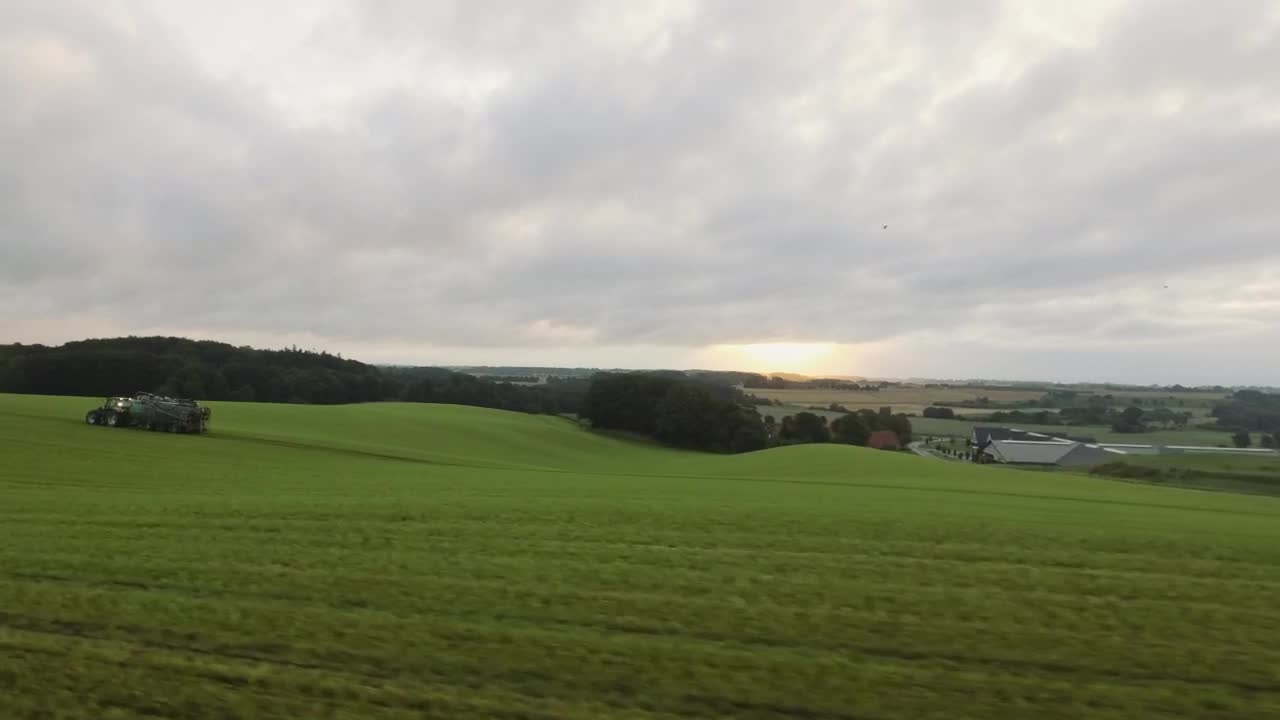 Stock Video Drone Following A Tractor Live Wallpaper For PC