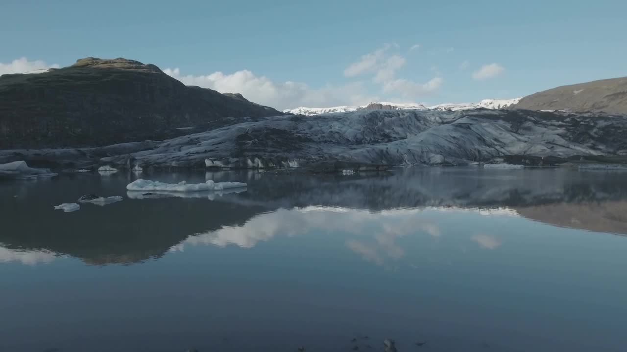 Stock Video Drone Flying Towards A Glacier Live Wallpaper For PC