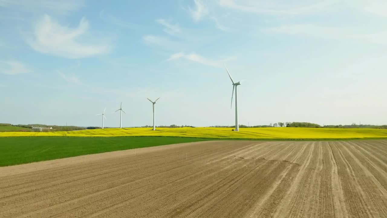 Stock Video Drone Flying Past Wind Turbines Live Wallpaper For PC