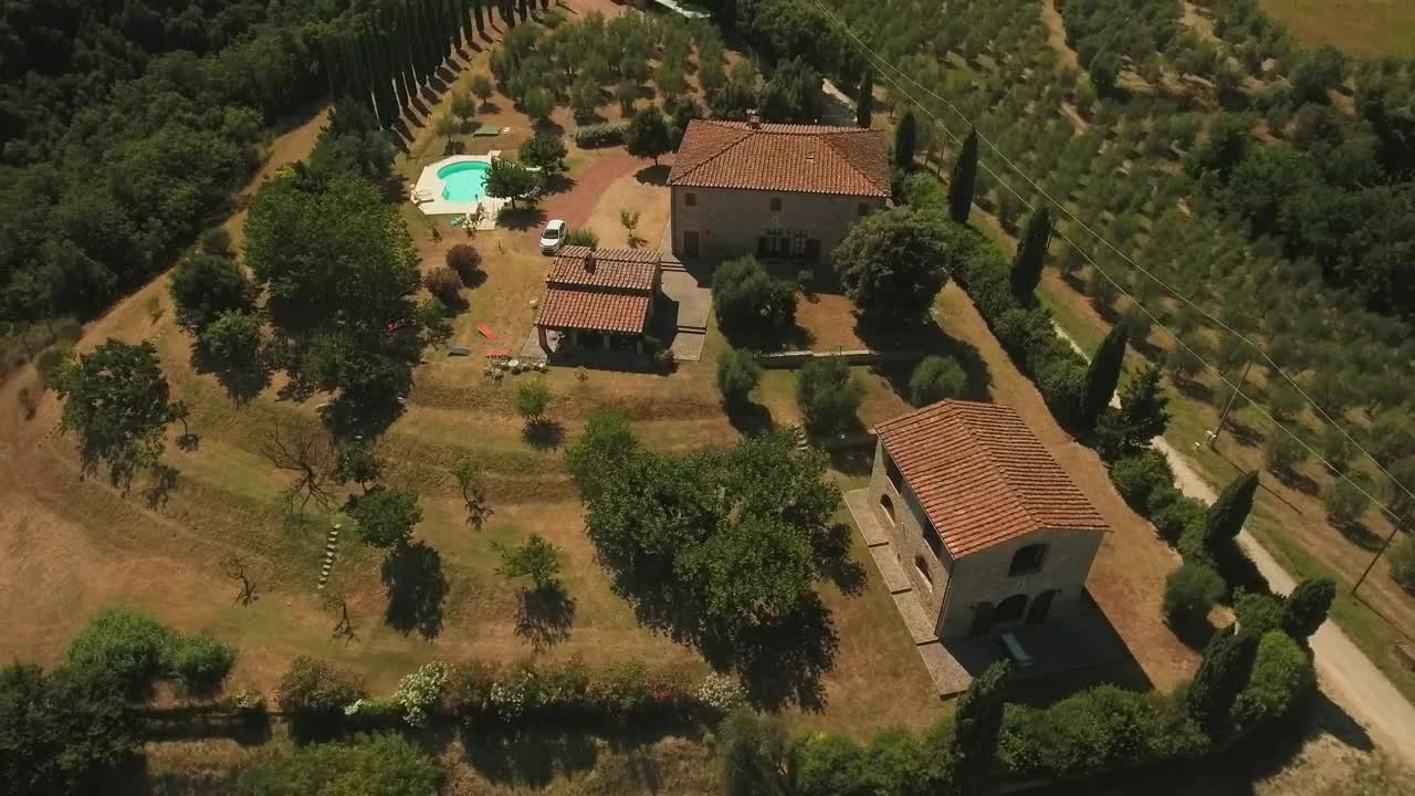 Stock Video Drone Flying Over Remote Houses Live Wallpaper For PC