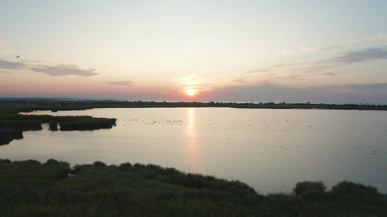 Stock Video Drone Flying Over Flooded Fields Live Wallpaper For PC