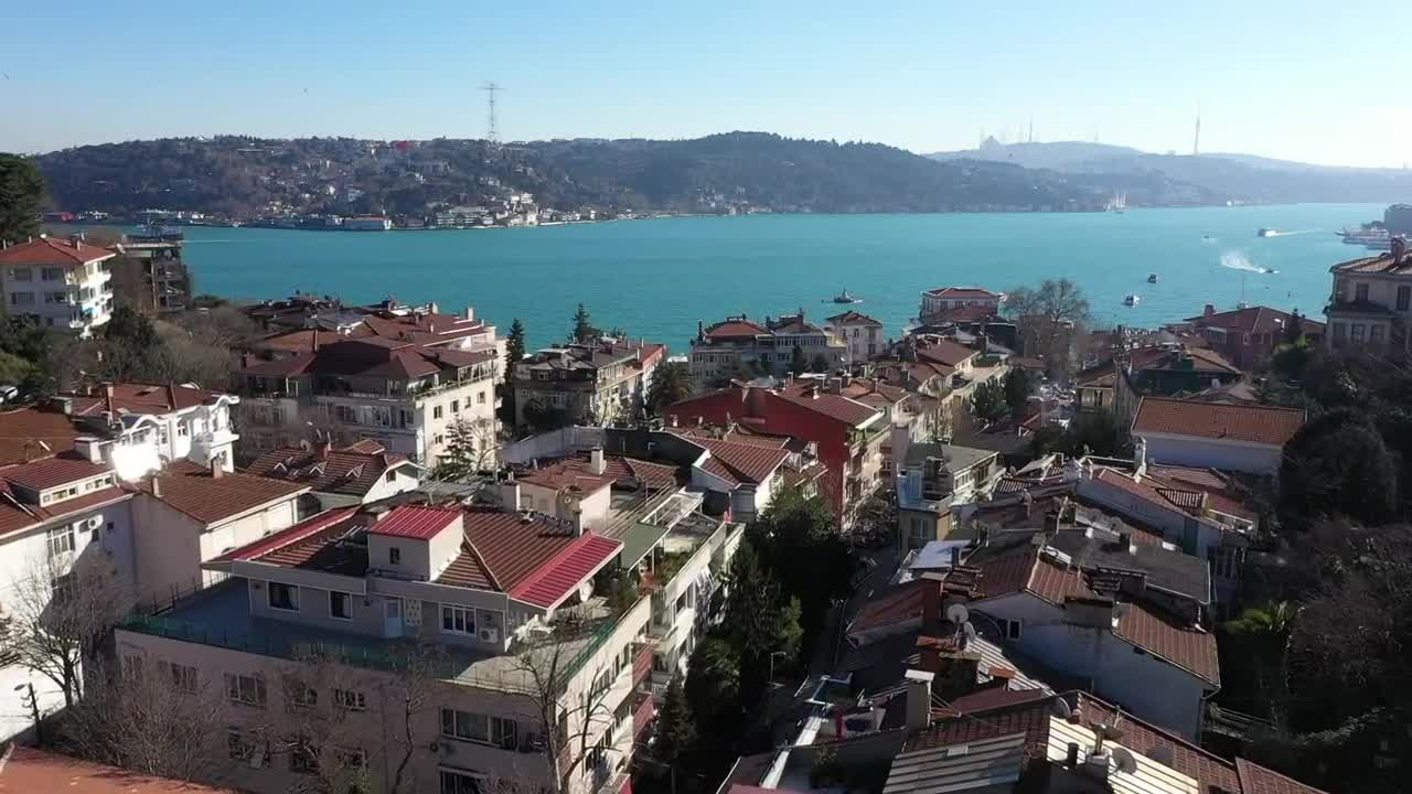 Stock Video Drone Flying Over An Old Town Live Wallpaper For PC