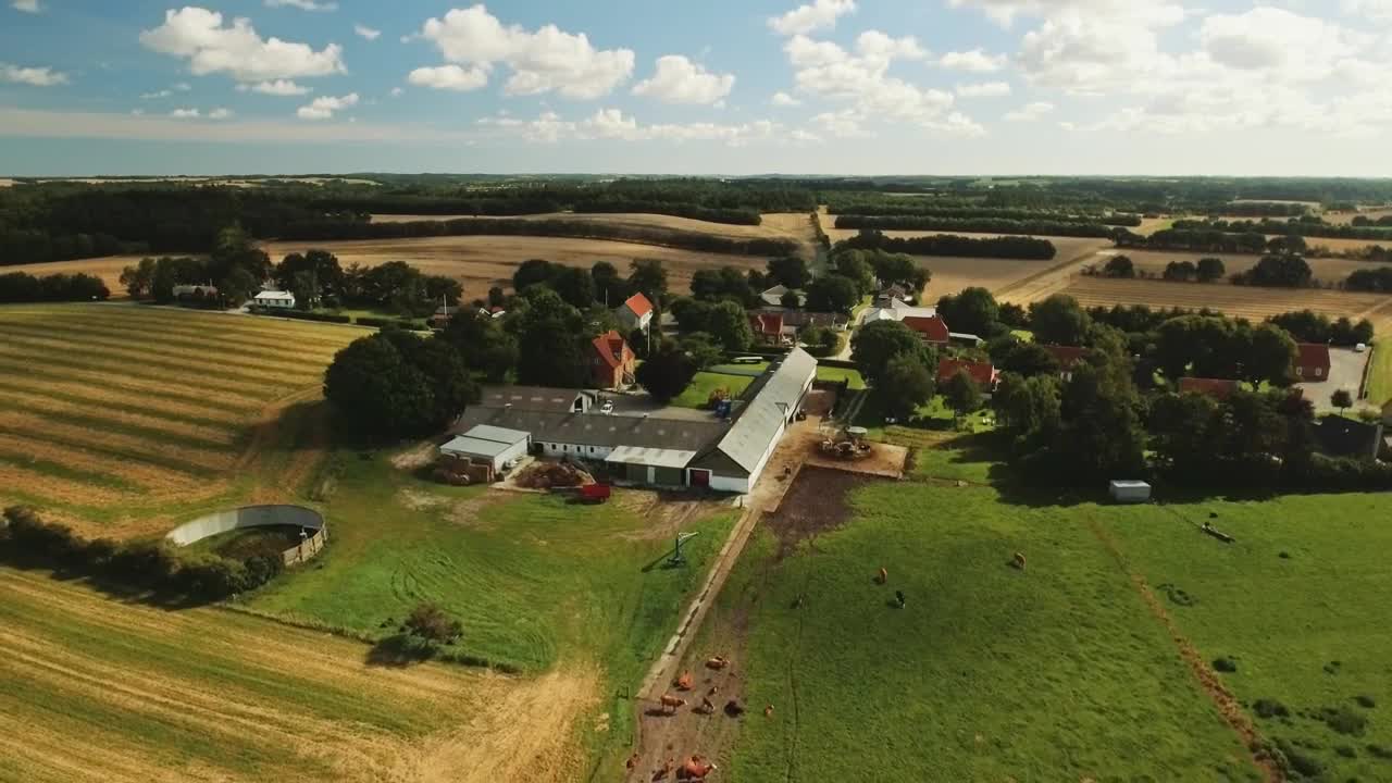 Stock Video Drone Flying Over A Farm Live Wallpaper For PC
