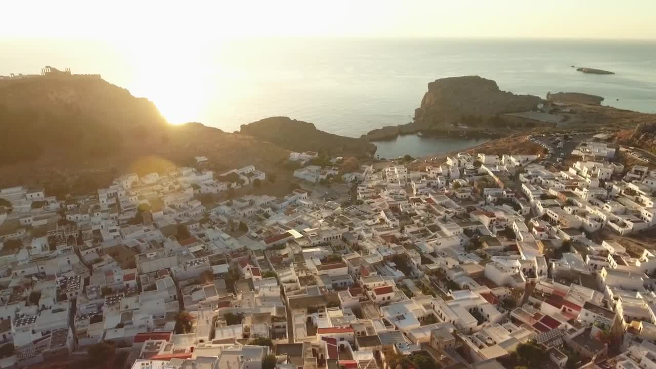Stock Video Drone Flying Over A Coastal Village Live Wallpaper For PC
