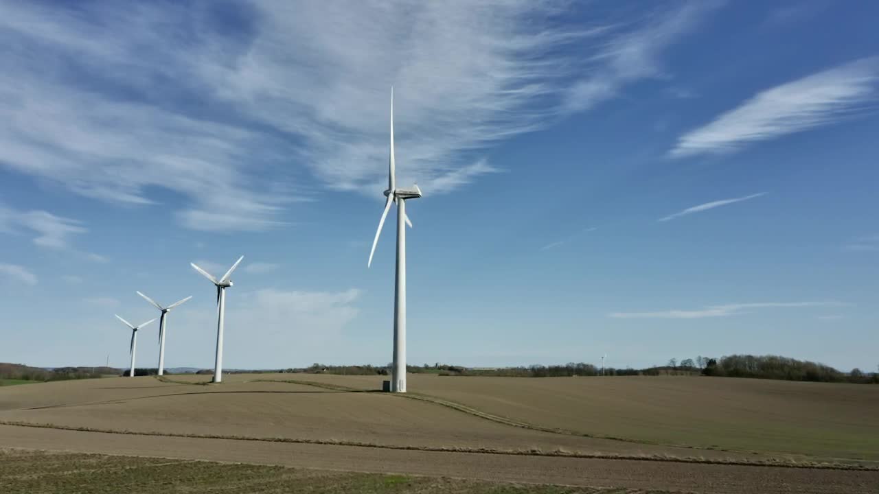 Stock Video Drone Flying Near Wind Turbines Live Wallpaper For PC