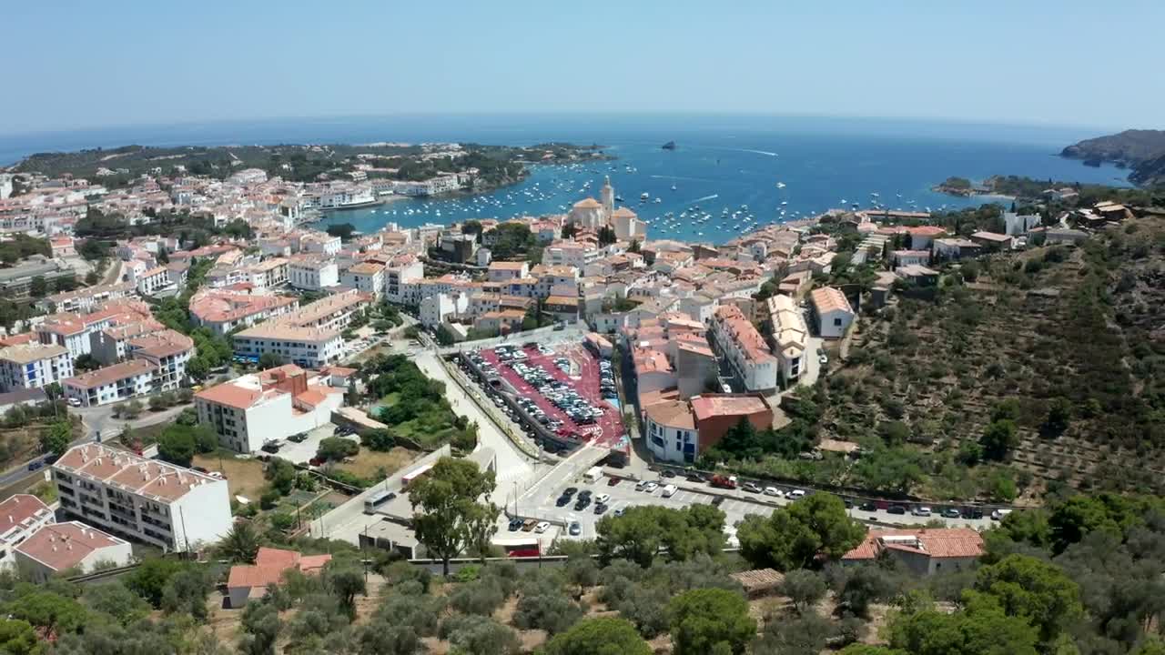 Stock Video Drone Flying Away From A Harbor Town Live Wallpaper For PC