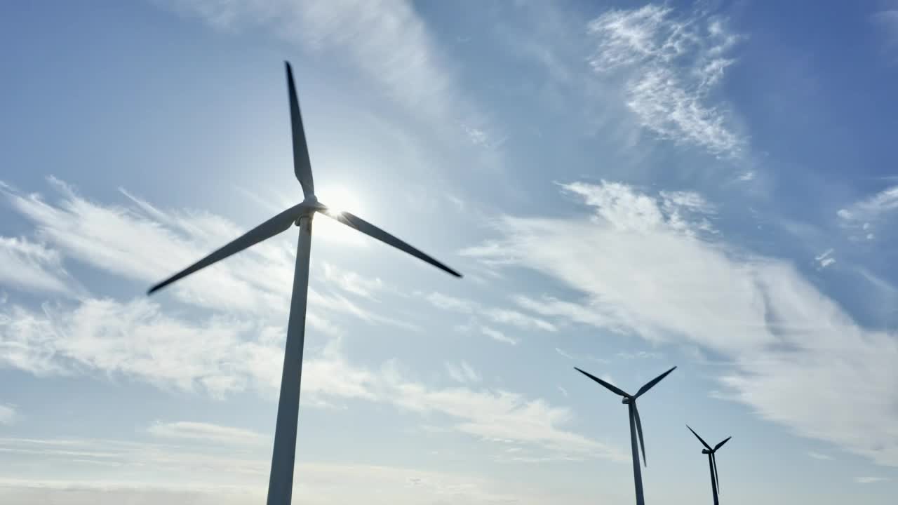Stock Video Drone Flying Around Wind Turbines Live Wallpaper For PC