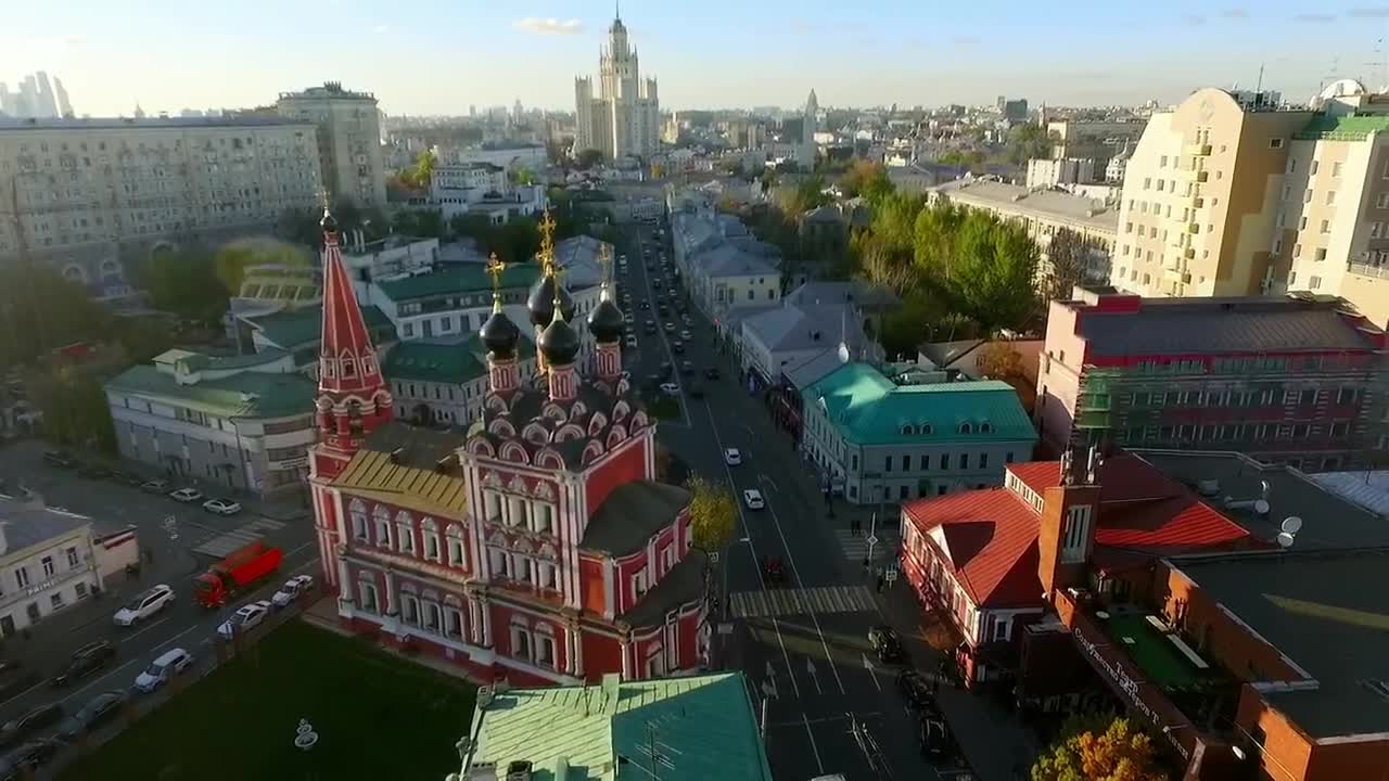Stock Video Drone Flying Above Taganskaya Square Live Wallpaper For PC