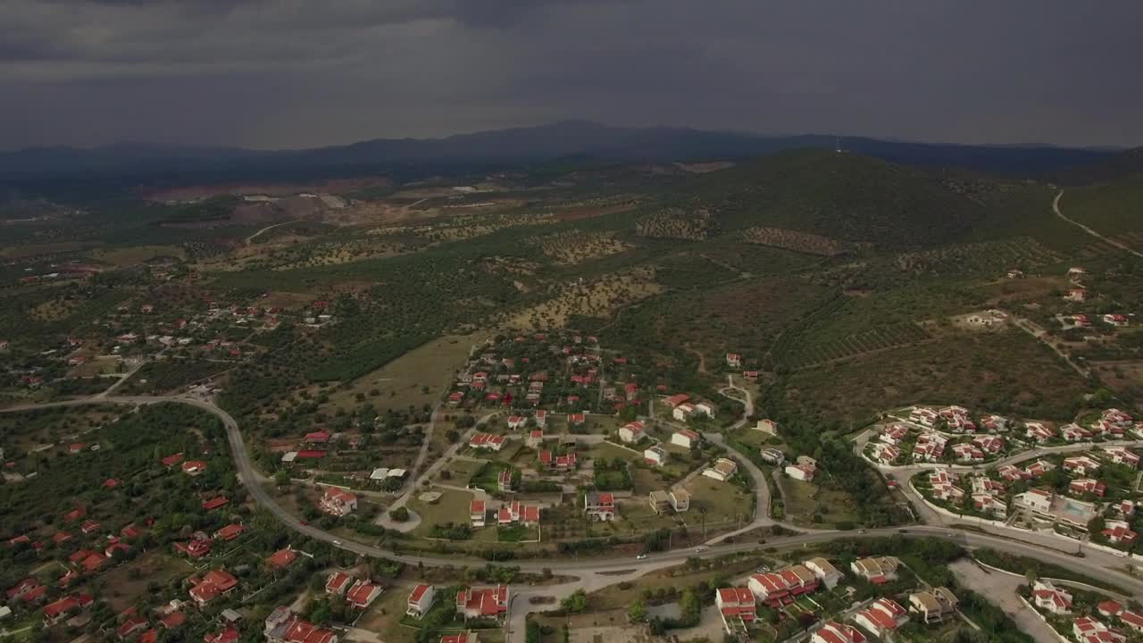 Stock Video Drone Flying Above Houses In Greece Live Wallpaper For PC