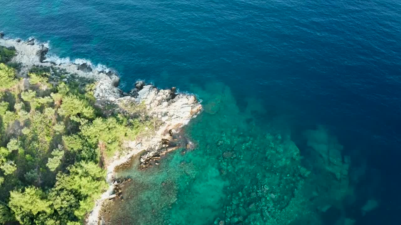 Stock Video Drone Flying Above Clear Coastal Waters Live Wallpaper For PC