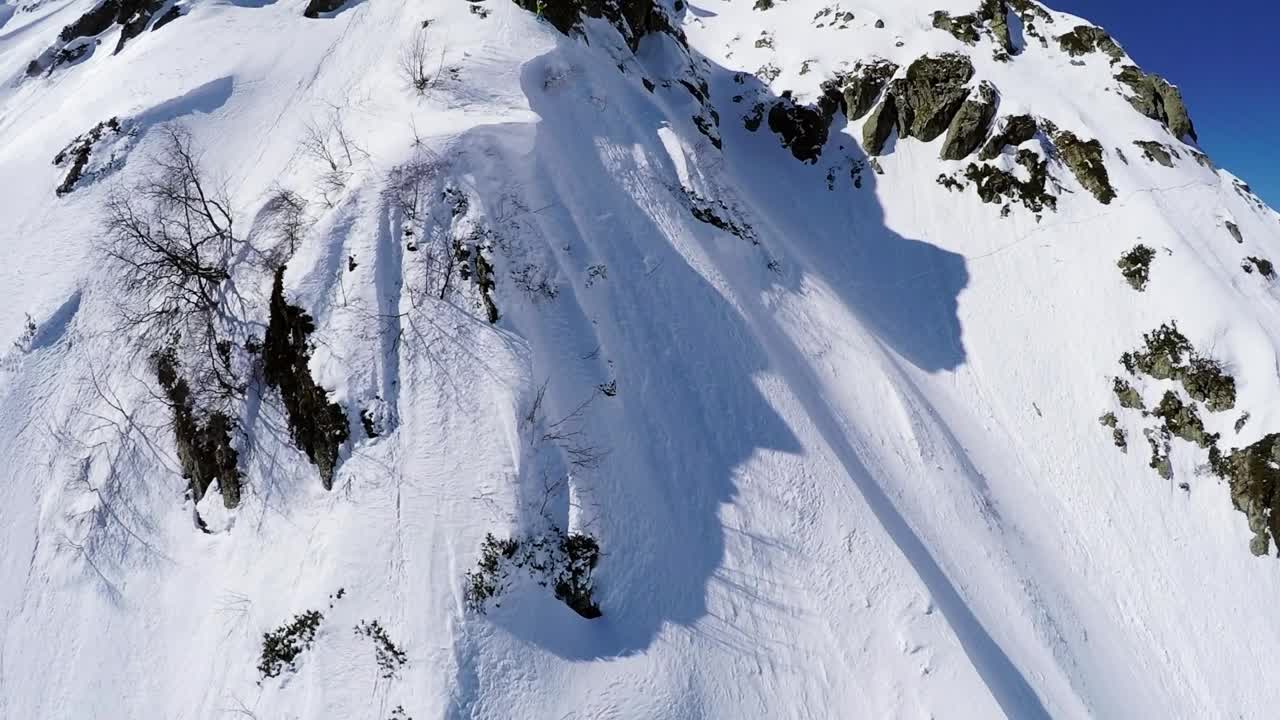 Stock Video Drone Filming A Snowboarder Live Wallpaper For PC