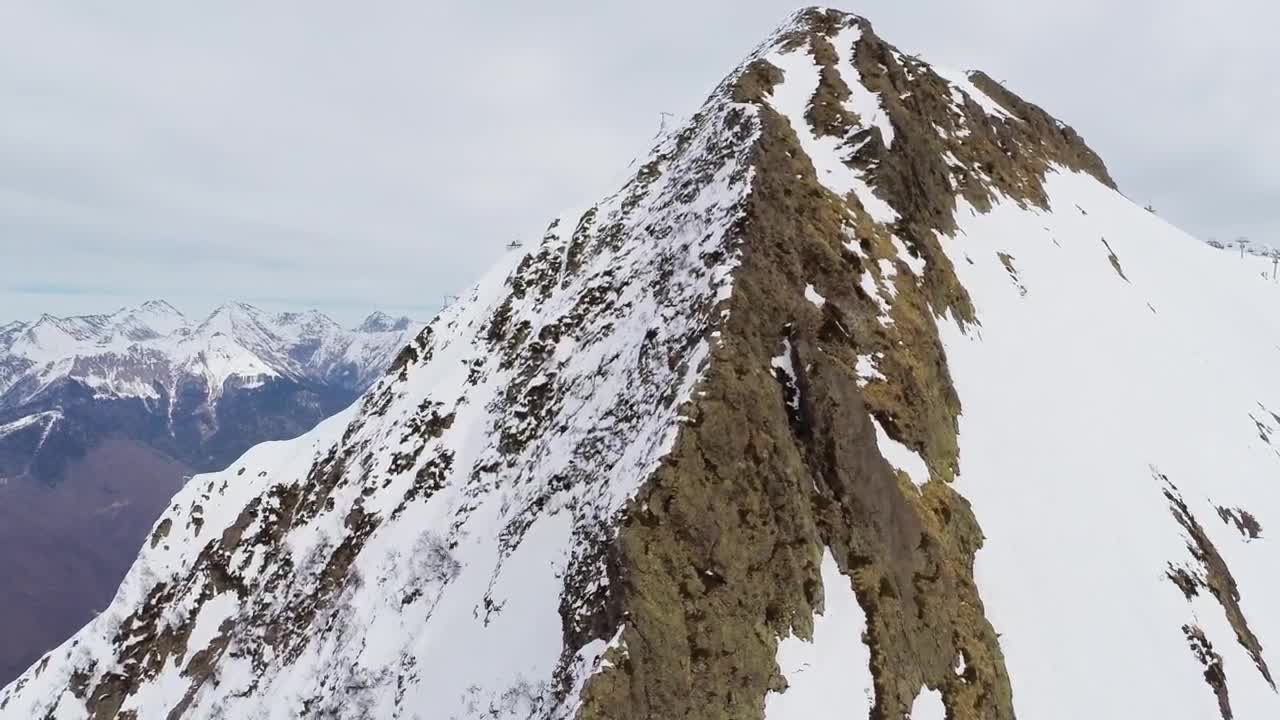 Stock Video Drone Capturing Snow Topped Mountains Live Wallpaper For PC