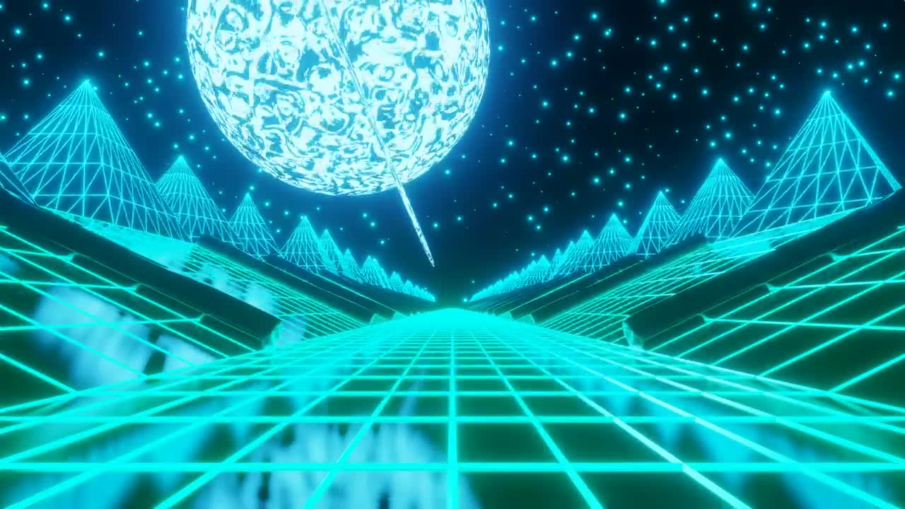 Stock Video Driving Through Futuristic Neon D Space Landscape Live Wallpaper For PC
