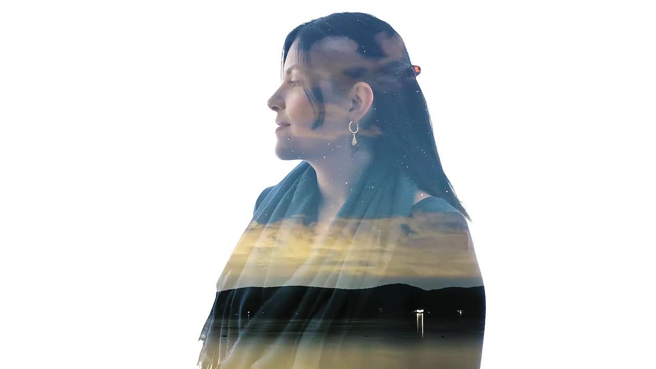 Stock Video Double Exposure Video Of A Woman And The Starry Sky Live Wallpaper For PC