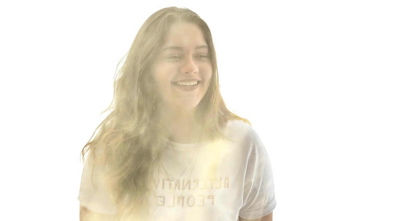 Stock Video Double Exposure Video Of A Woman And A Waterfall Live Wallpaper For PC