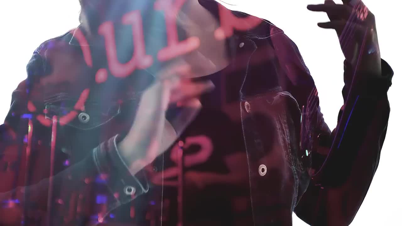 Stock Video Double Exposure Video Of A Person And A Rock Band Live Wallpaper For PC