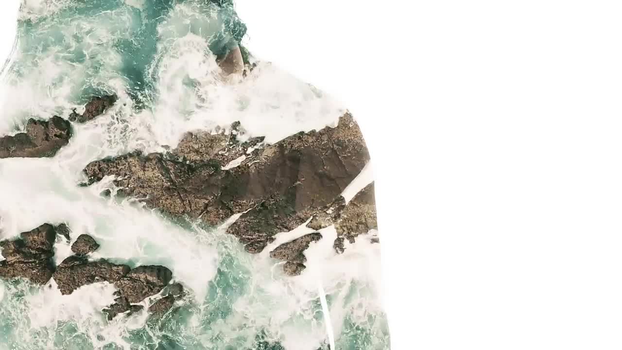 Stock Video Double Exposure Video Of A Person And The Sea Live Wallpaper For PC