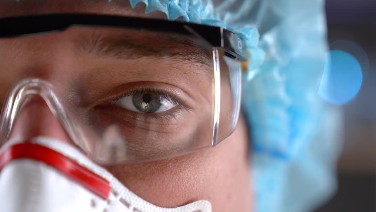 Stock Video Doctors Eye With Protection Glasses Close Up Live Wallpaper For PC