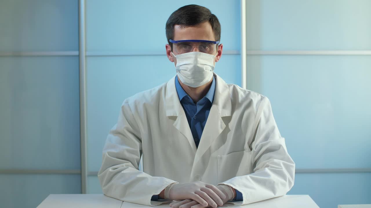 Stock Video Doctor With Mask Sitting Portrait Live Wallpaper For PC